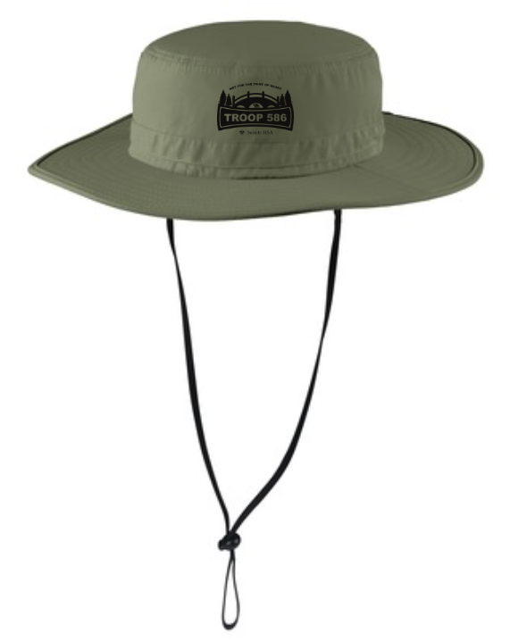 troop brim hat with logo